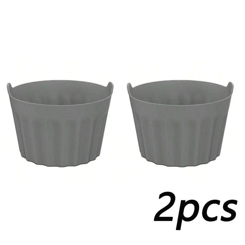 2/4 Stück Ramekins für Heißluftfritteuse Silikon Große Muffinformen Antihaft Eierpochierer Silikonform Backform Leichte Entformung Backen