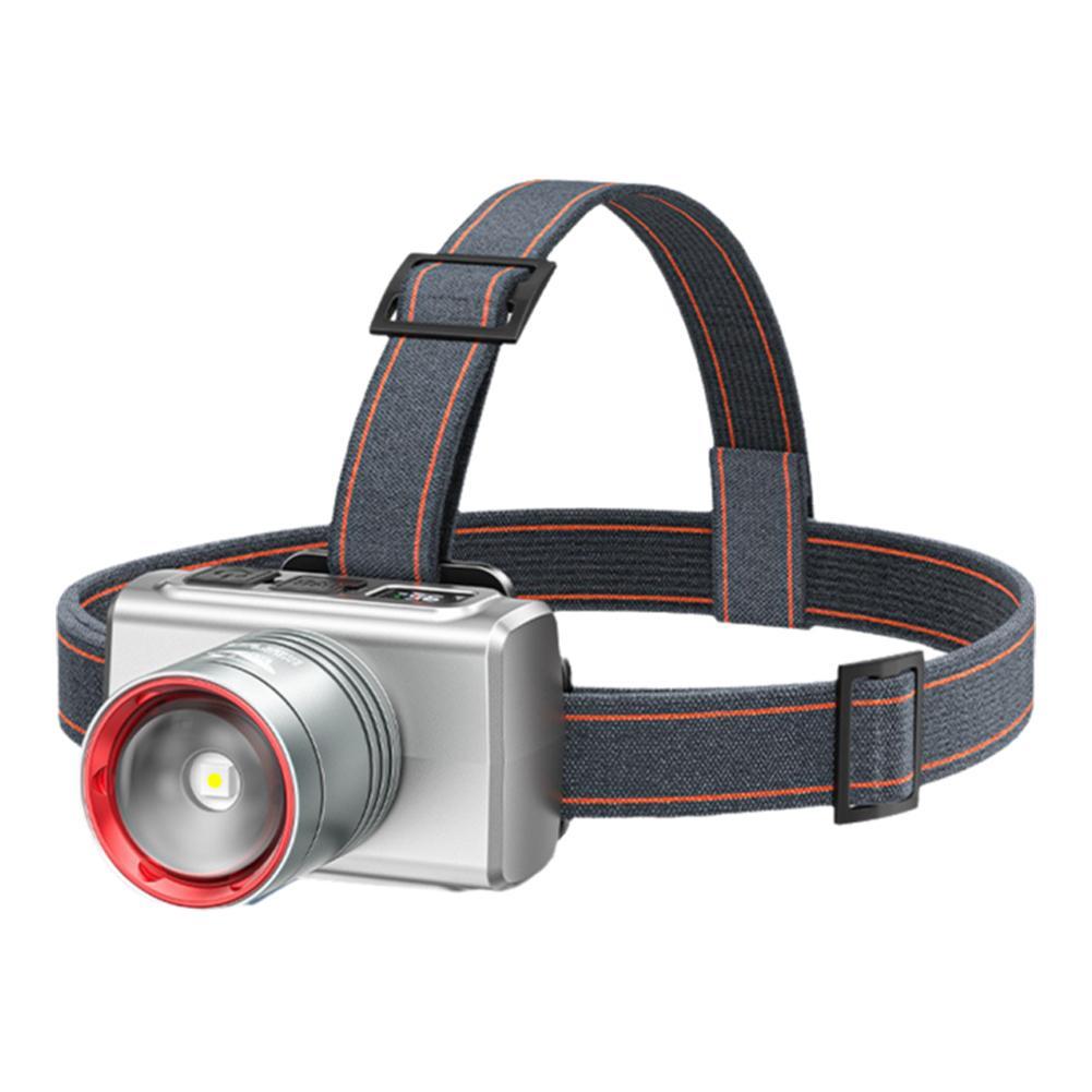 

Налобний ліхтар з датчиком, світлодіодний, налобний ліхтарик COB, акумуляторний, з зумом, водонепроникний, налобний ліхтар для риболовлі на відкритому повітрі, кемпінгу, ліхтар срібний