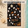 Halloween Theme Soft Beach Towel Personalized Custom Name Text Towel Portable for Beach Pool Travel