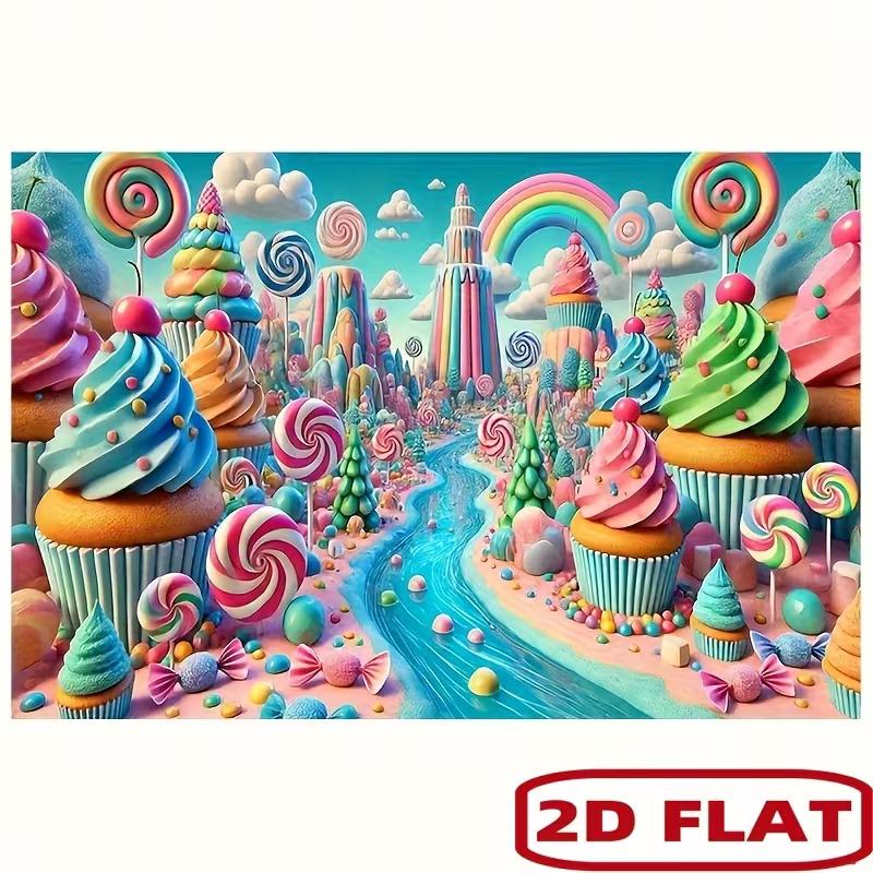 2D Colorful Candy Land Backdrop for Kids Photoshoot & Party Decoration