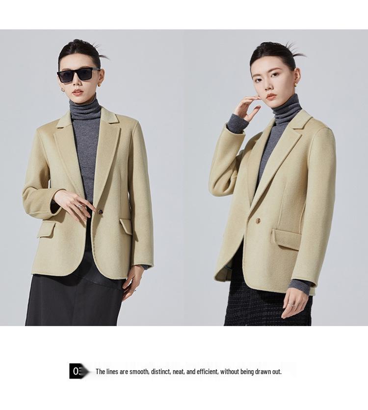 2025 Autumn/Winter Women's Double-Sided Cashmere Wool Coat Suit Jacket