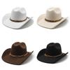 Classic Wool Felt Western Cowboy Hat With Wide Brim For Summer Outdoor Activities
