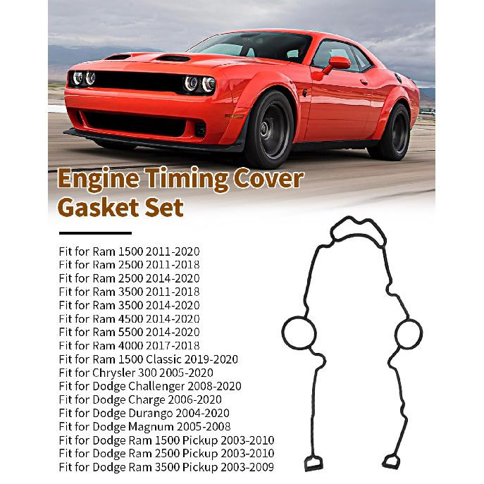 TCS46169 Engine Timing Cover Gasket and Crankshaft Oil Seal Set Fit for RAM 1500 2500 3500 Fit for Jeep Grand Cherokee Fit for Dodge Durango