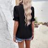 Casual Vacation Short-sleeved T-shirt Cardigan Top Shirt Women's Autumn and Winter Independent Station