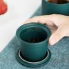 Large Capacity Ceramic Tea Water Separation Cup Wooden Handle Coffee Cup Kung Fu Tea Set  Business