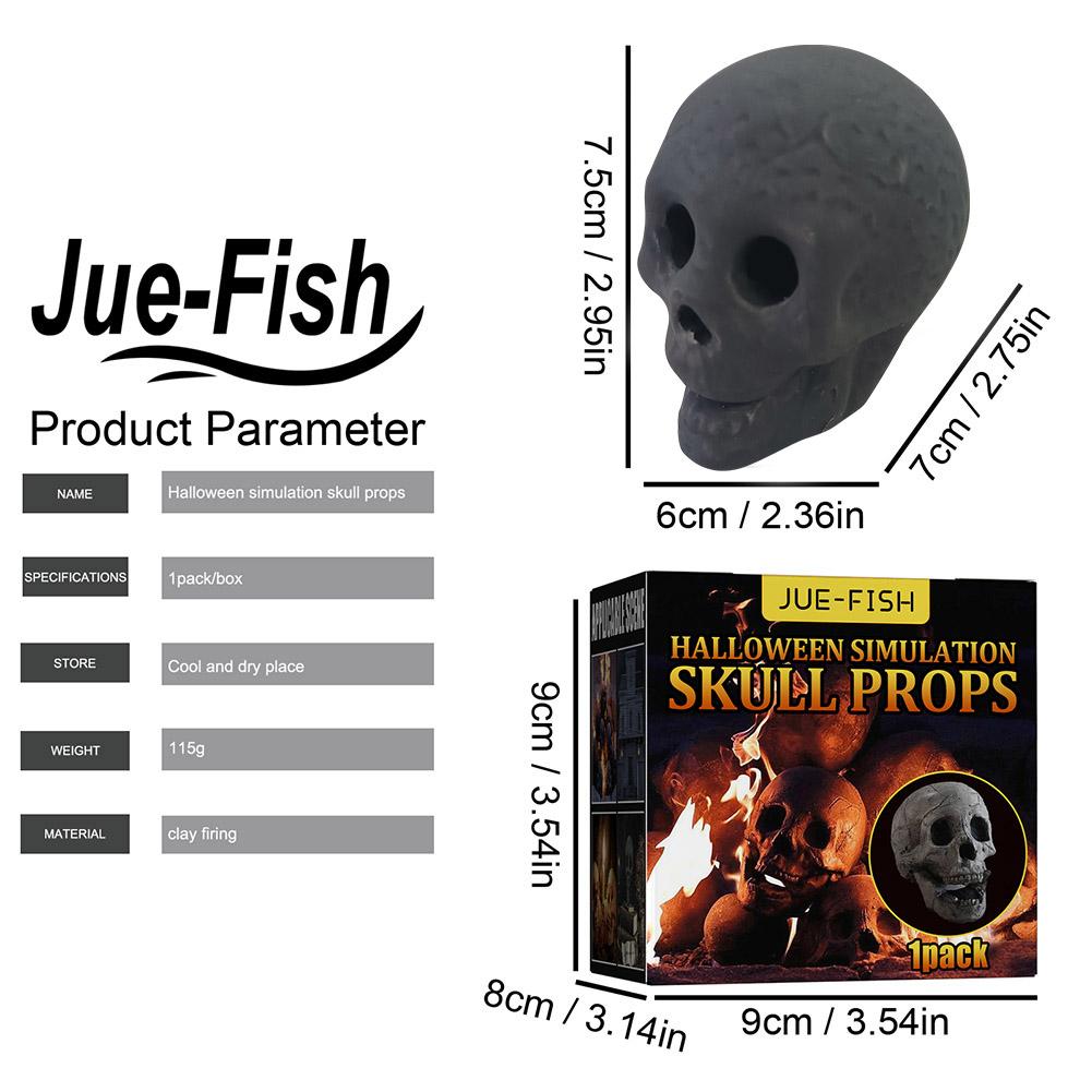 Fire Skull Burning Skeleton Head Halloween Horror Props Ceramic Fireplace Fire Pit Skull Halloween Party Scene Atmosphere Layout