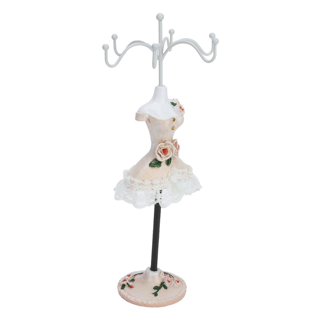 Jewelry Stand Display Earrings Necklace Storage Polyresin Doll Holder with Rotatable