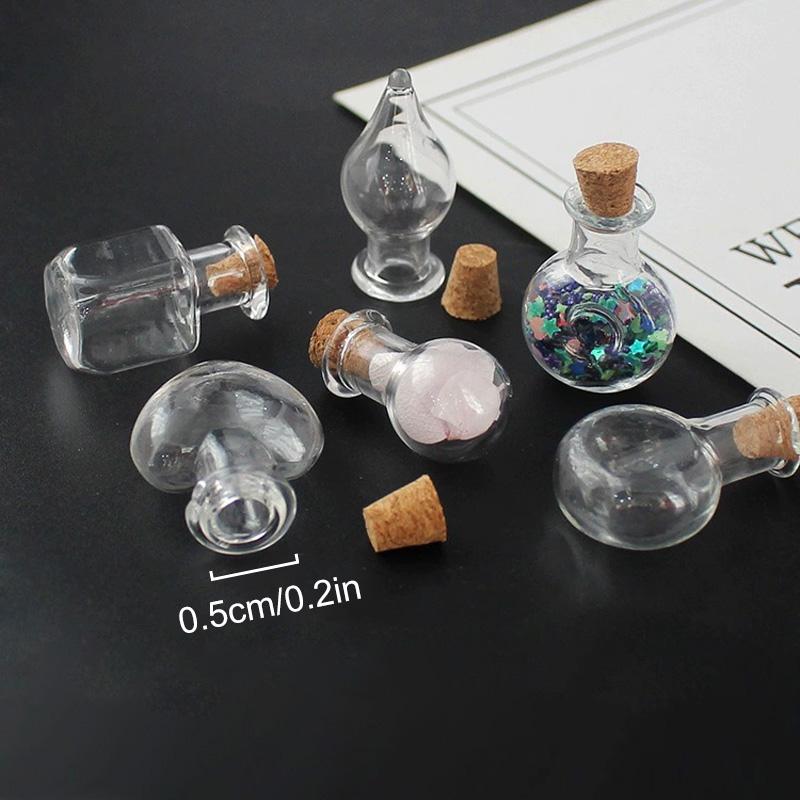 1 Stück Wunschflasche Transparent Schlüsselanhänger Anhänger Mini Glasflasche Herzförmiger Schlüsselanhänger Engels-Schlüsselanhänger