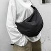 Casual Nylon Hobo Crossbody Bag for Women  Zipper Chest Pack Waterproof Shoulder Bag Travel Half Moon Bag for Female