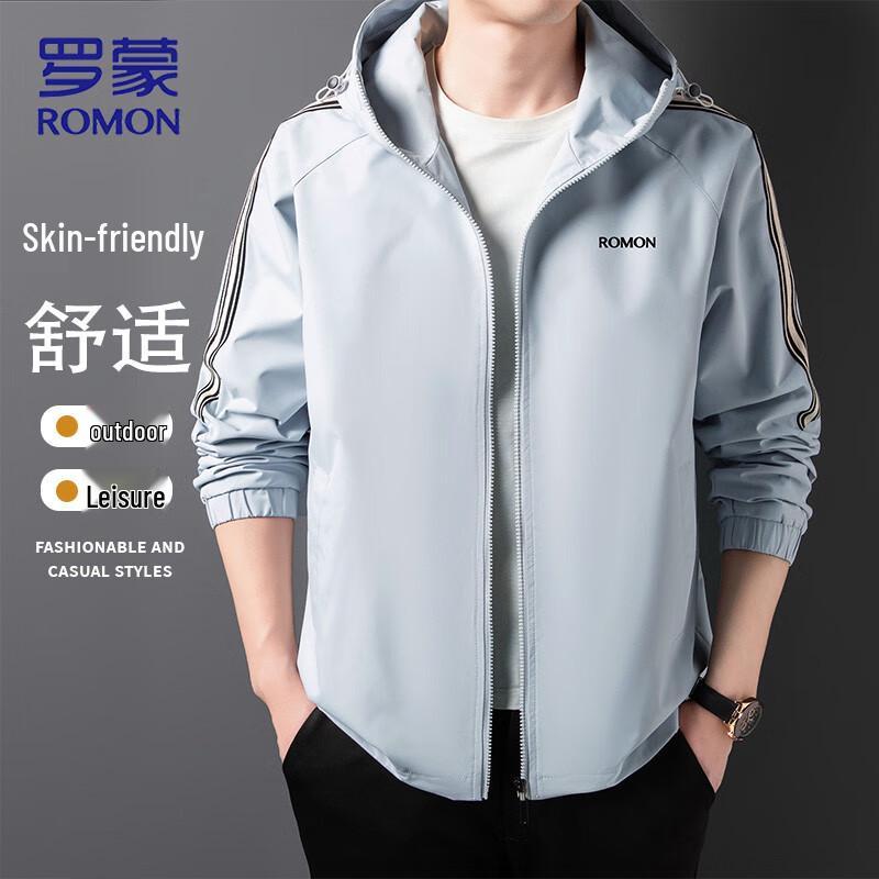 ROMON Men's Casual Hooded Jacket