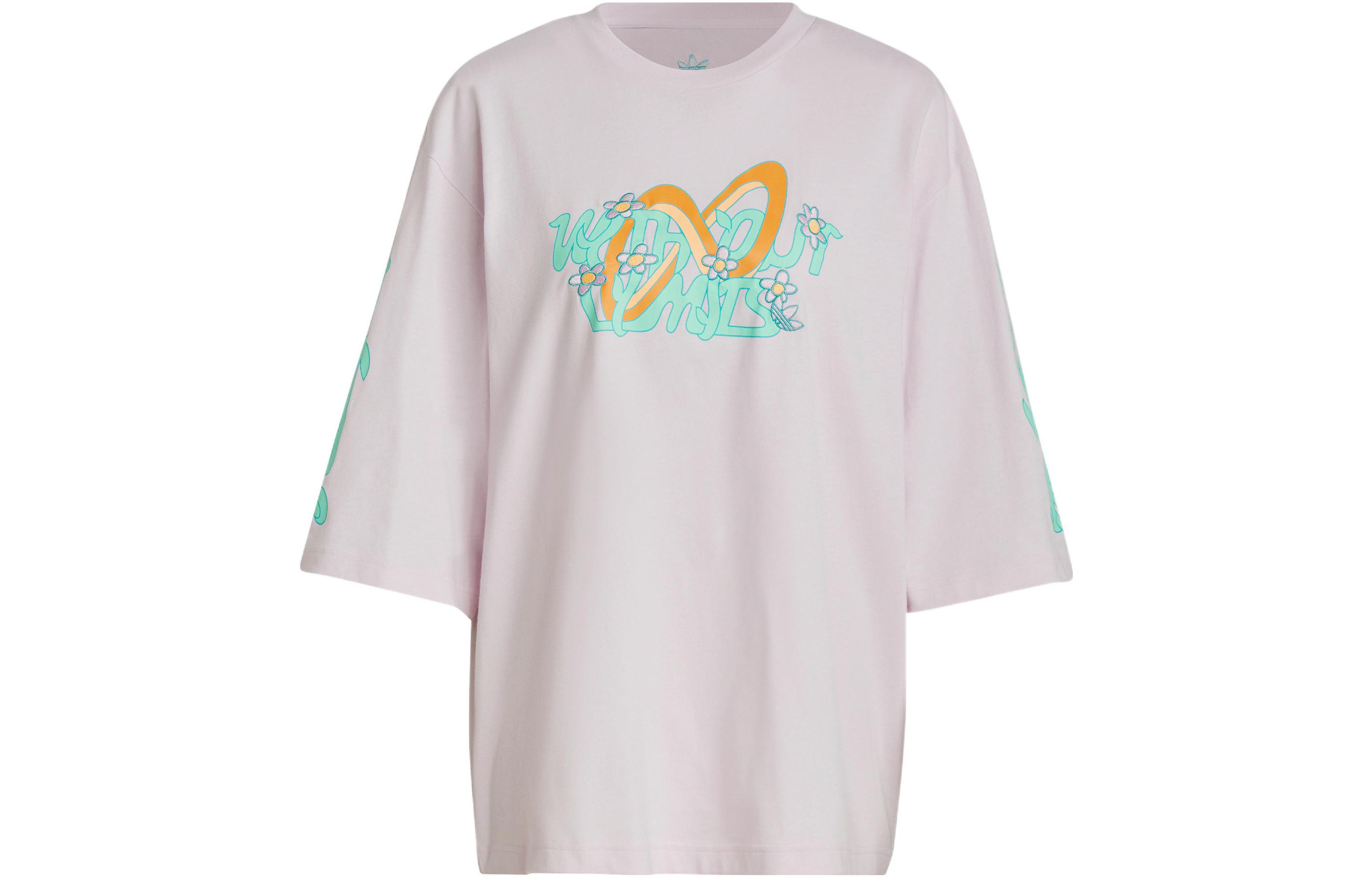 Adidas Originals T Shirts Women s Pink Crew Neck Moderate HT4953 36
