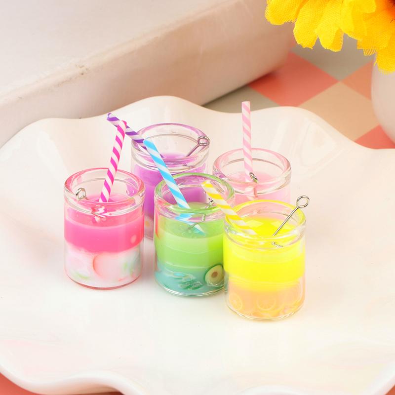 1/2/5pcs Doll House Home Furnishings Lovely Straw Drink Cup Model Mini Coffee Juice Milk Cups Miniature Dollhouse Mugs Drinks