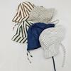 Striped Pattern Double Sided Baby Bucket Hat Breathable Panama Bonnet  Beach