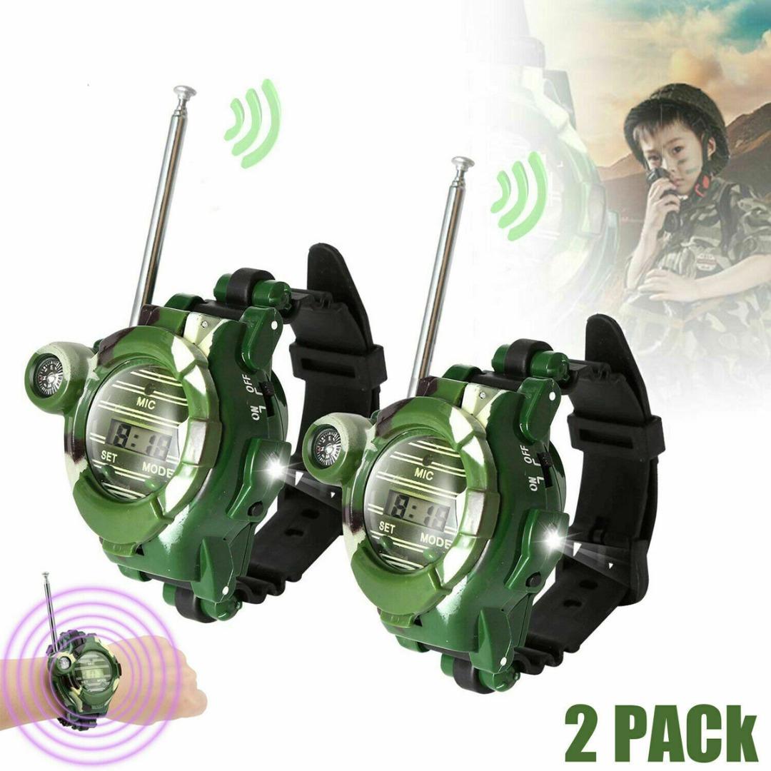 

2 шт. Дитячий іграшковий годинник Walkie Talkie Army Green Two Way Radio Mini Compass