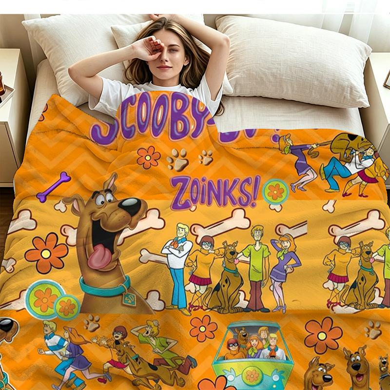 Scoobydoo Print Flannel Blanket High Quality Warm Comfortable Cover for All Seasons Perfect for Gifts Home Decor