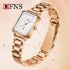 Women's Retro Square Watch Simple Three Needle Waterproof Calendar Display Light Luxury Elegant Quartz Watch