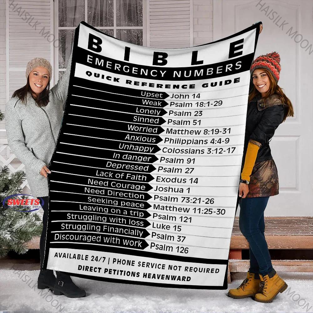 Bible Themed Warming and Inspiring Printed Blankets Sofa Office Bedroom Blankets Super Soft Comfortable Gift for Friends Family