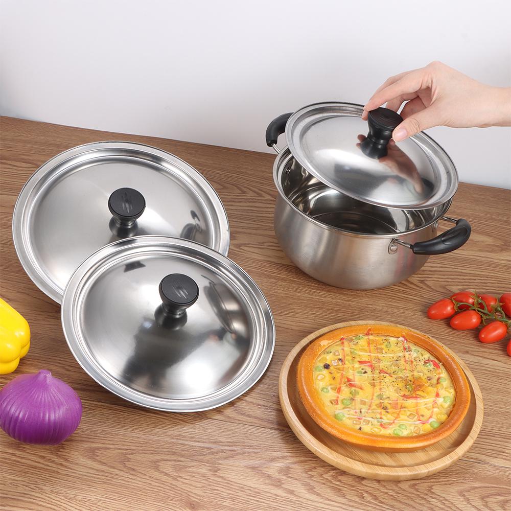 New 20-30cm Pot Lid Stainless Steel Anti-scalding Wok Pot Lid Universal Kitchen Food Lid Restaurant Kitchenware