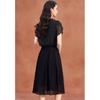 Women's Elegant Mesh Polka Dot A-Line Midi Dress