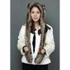 Faux Fur Fox Hat With Ears Scarf Gloves Combo Cute Cartoon Winter Warm Headwear Adults