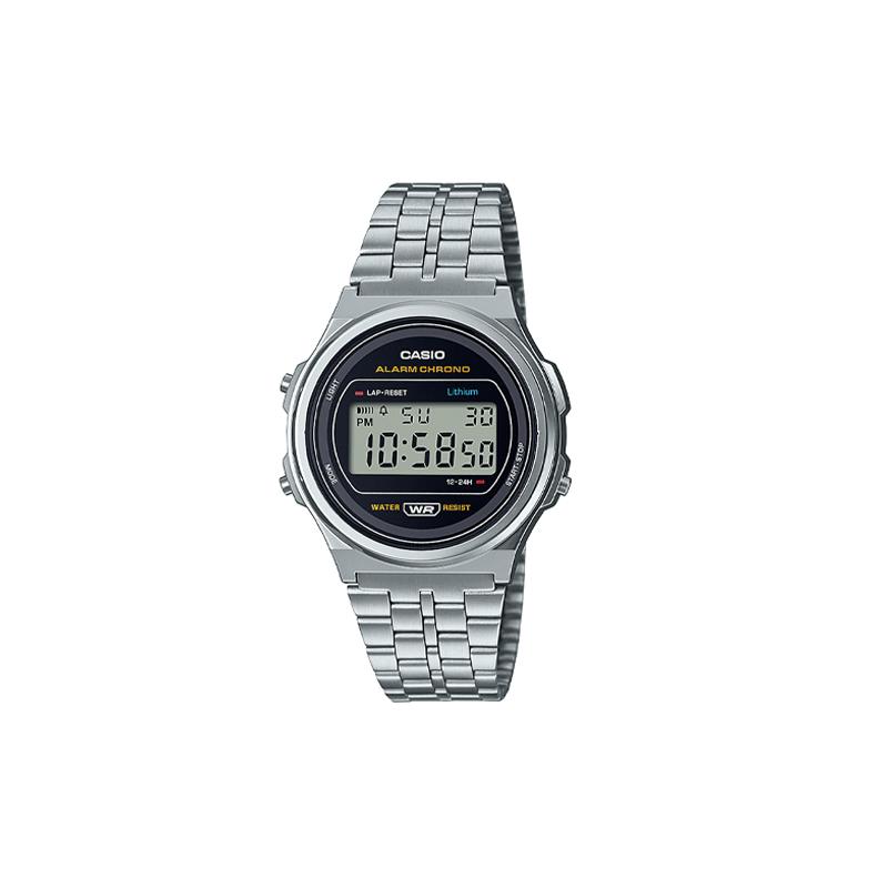

Casio series YOUTH series-disc digital display fashionable small round watch business casual versatile LCD display waterproof quartz A171WE-1AEF чорний
