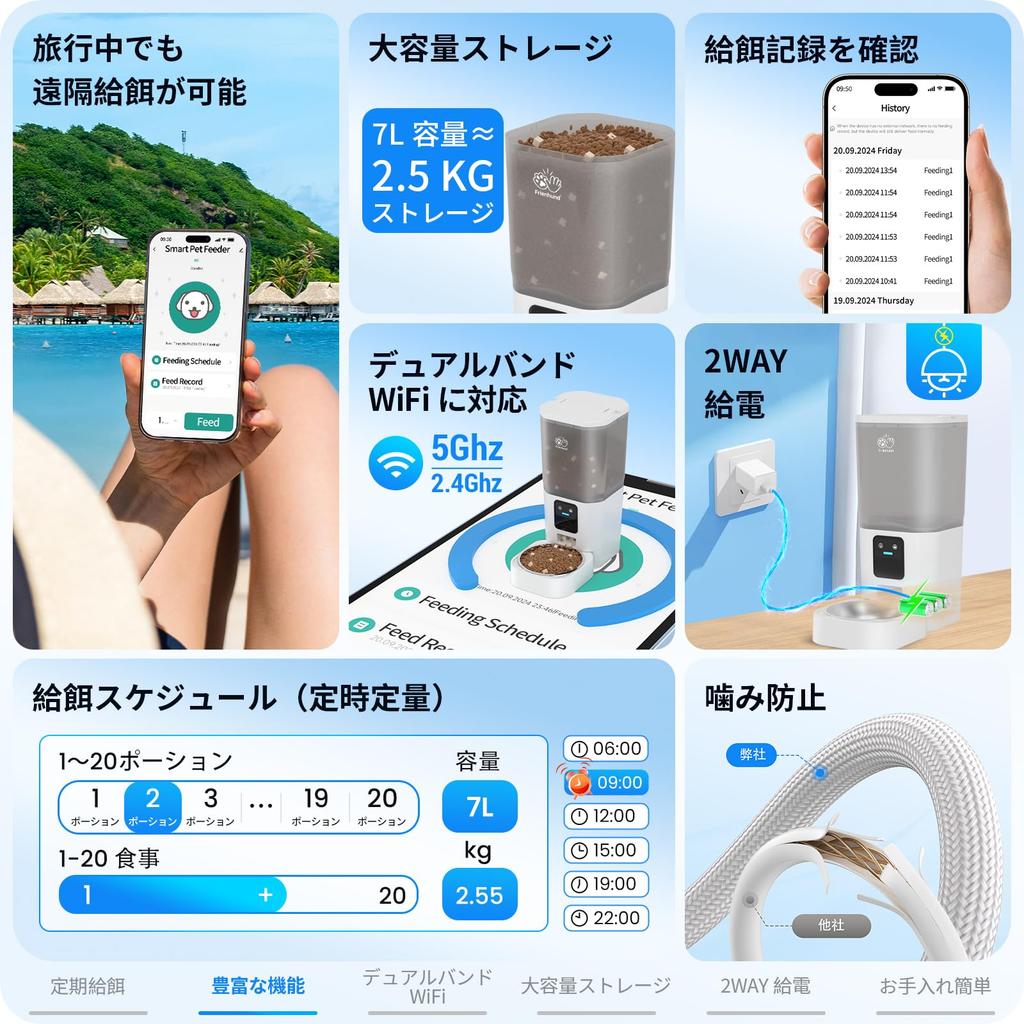 Frienhund Automatic Feeder for Cats Small To Medium Dogs and Other Pets Fixed Schedule Feeding Need To Wake Your Pet Up In the Middle of the Large