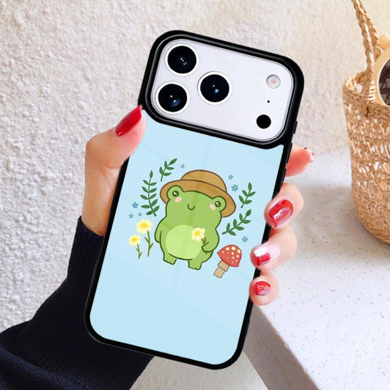 Mushroom Frog Cartoon Phone Case For iPhone 17 Air 16 15 14 13 12 11 Pro Max Plus