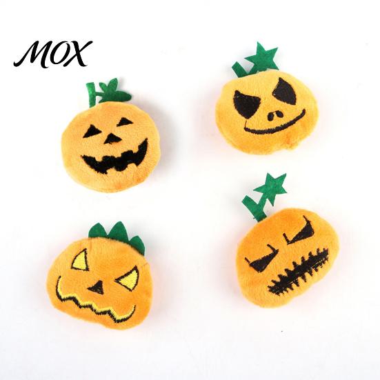 Pumpkin Cat Toy Halloween Toy, Squeaky Stuffed Chew Kitten Soft Plush with Feathers for Indoor Cats Self-entertainment Pet