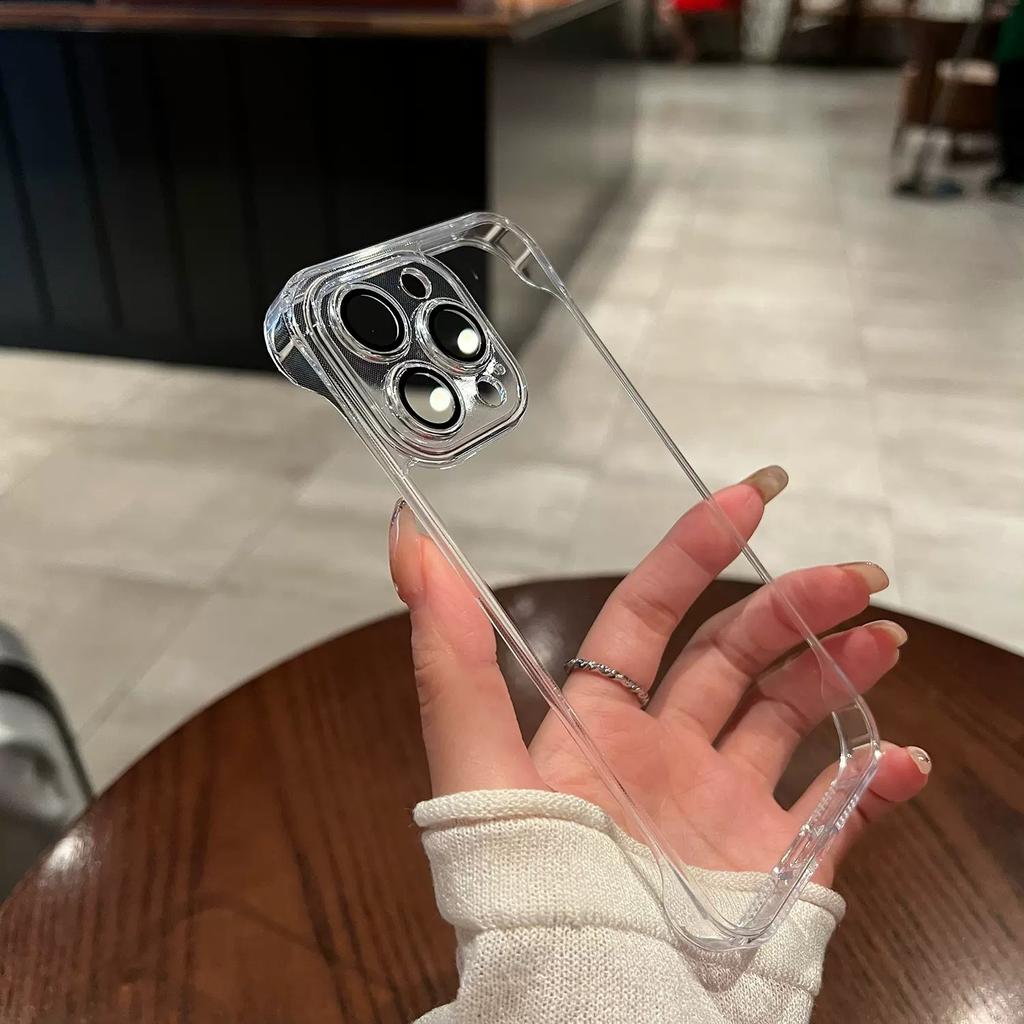 Applicable To Apple 16ProMax Phone Case, Borderless and Simple, Iphone15 with Lens Film, 14 Transparent Protective Case