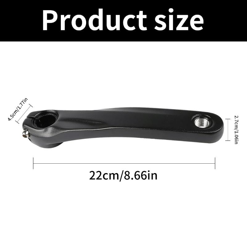 Bicycles Crank Arm, 220mm Aluminium Alloy Direct Mount Crank Arm Black Left Crank Arm Replacements for Mountain Bicycles