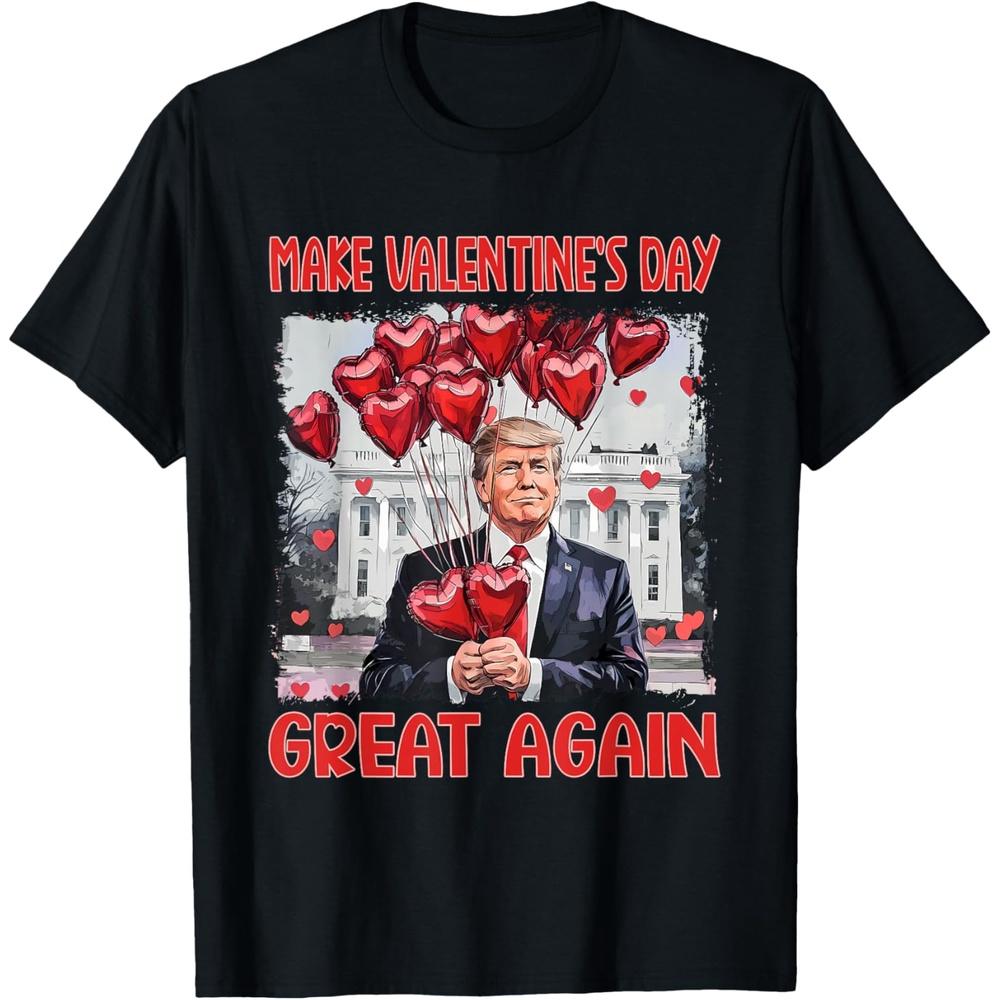 Trump Valentine s Day Shirt Make Valentine Day Great Again T-Shirt S чёрный