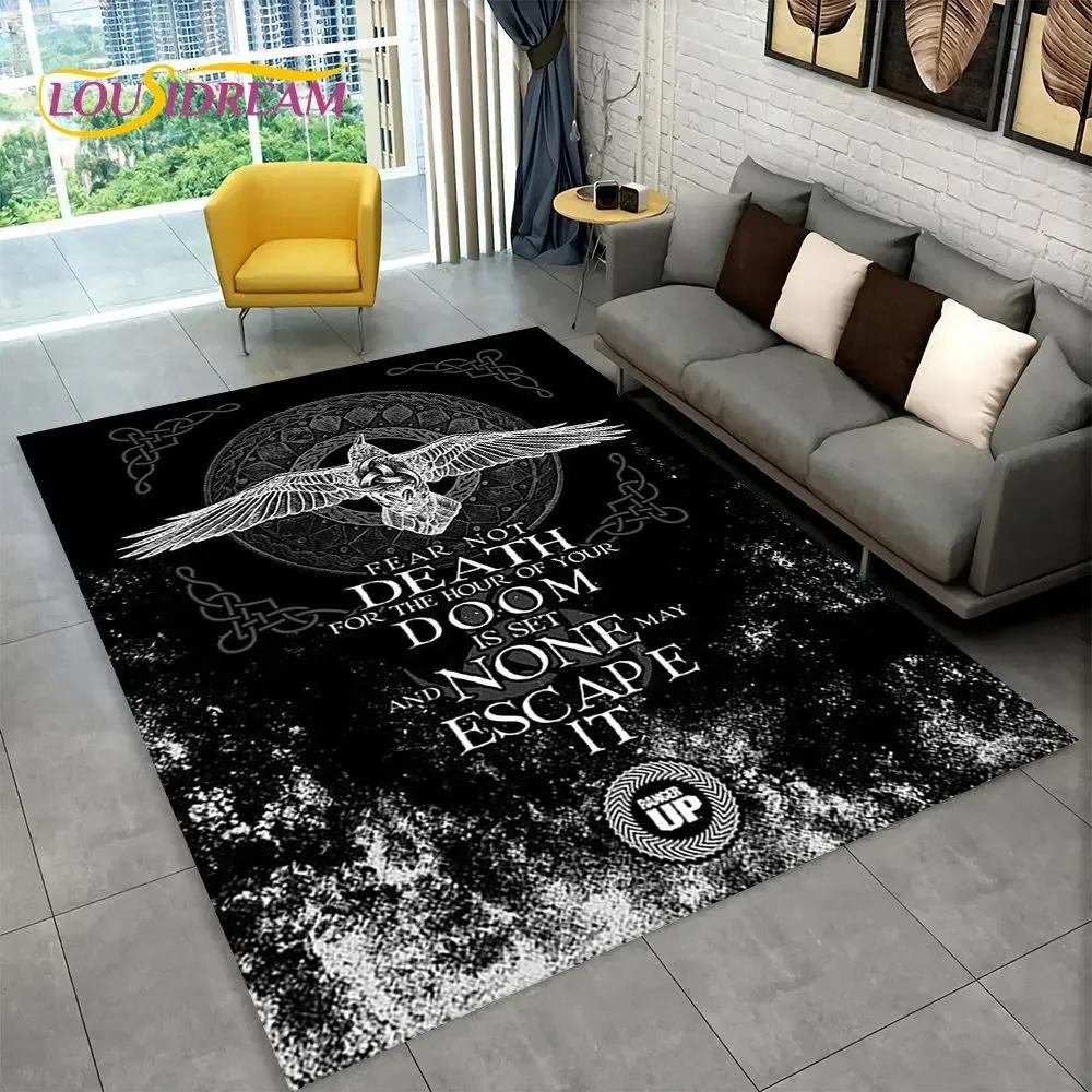 Tappeto con motivo mitologia norrena vichinga Yggdrasill e albero della vita, per soggiorno, camera da letto, divano, zerbino, antiscivolo.