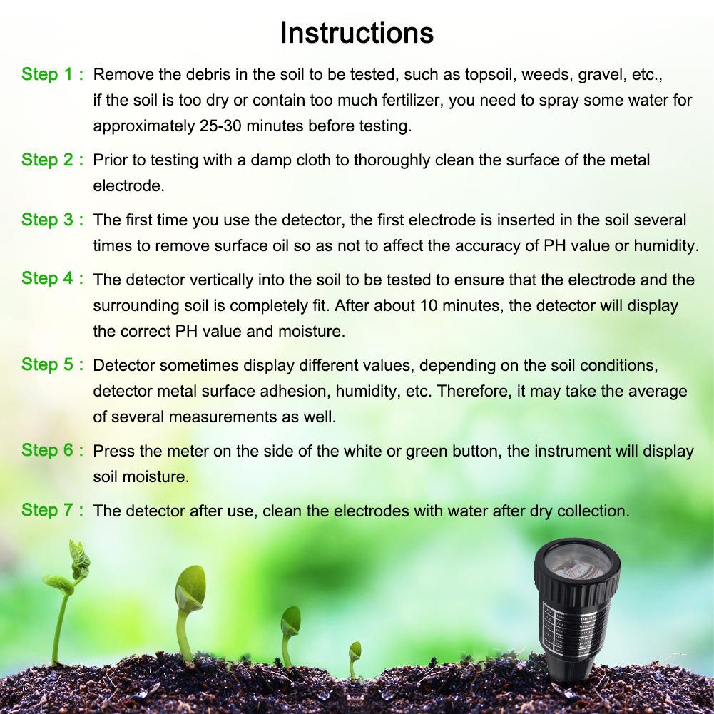 

Handheld Soil PH Tester Metal Sensor Probe Soil Acidity Meter 3~8 PH Soil Moisture Monitor No Battery for Planting Garden Tool China Mainland