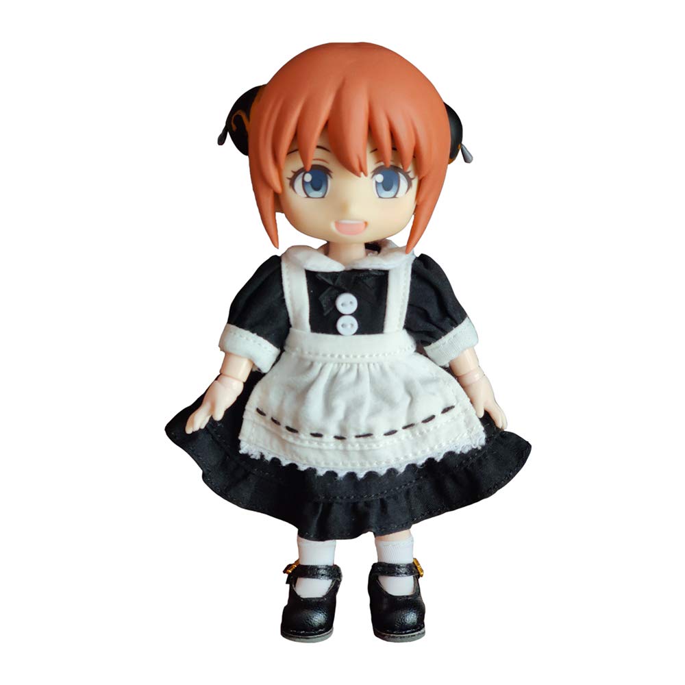 Obitsu 11 OB11 Größen Kostüm für Obitsu Puppe 11cm Körper, Dienstmädchen Outfit, 3-teiliges Set, 4 Farben (Schwarz)