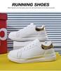 Unisex Plus Size White Leather Waterproof Shoes - Casual Spring/Autumn Sneakers for Teens