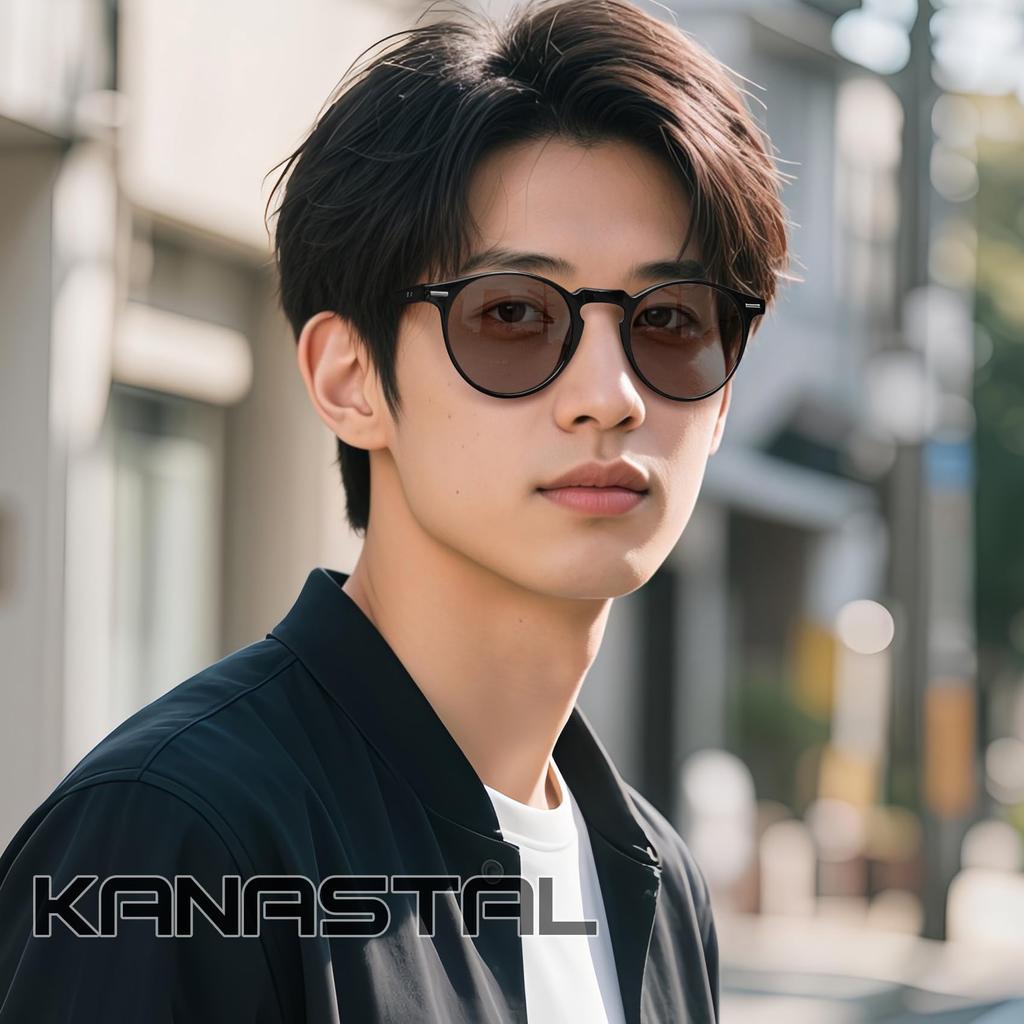 KANASTAL Blue Light Blocking UV400 Computer Sunglasses for Men and Stylish Glasses, Photochromic, Color-Changing, Round, Protection, TR90,