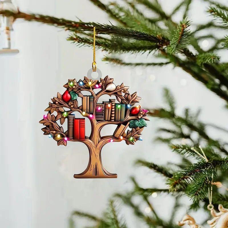 Adorable Cartoon Themed Book Lover Ornament Vintage Acrylic Car Interior Decor