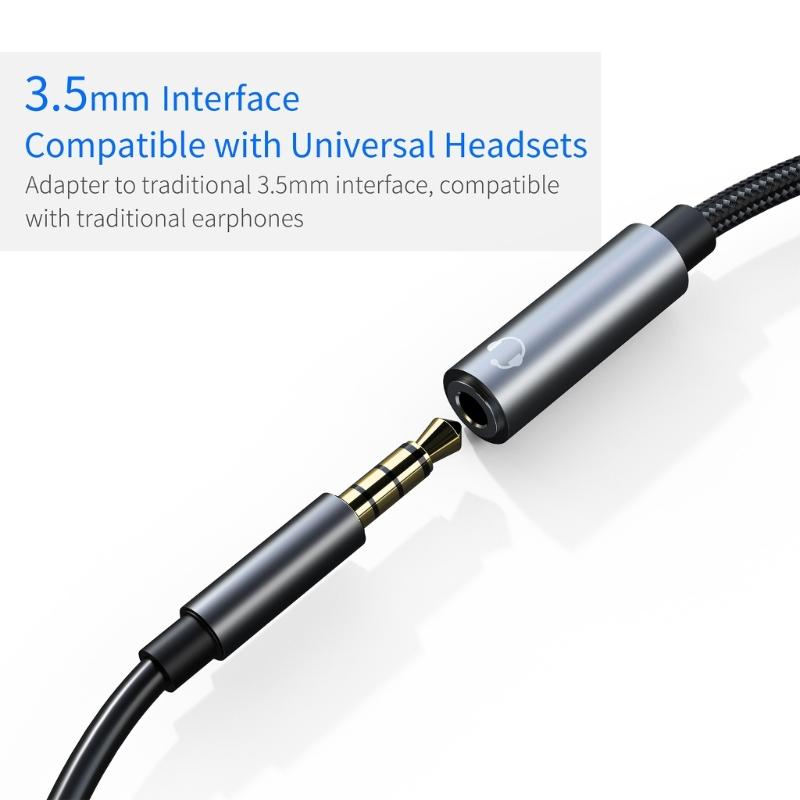 2 in 1 Type C to Auxiliary Plug Dongle Cable Type C to 3.5mm Sound & Charging Adapter for Music & Charging for Phone