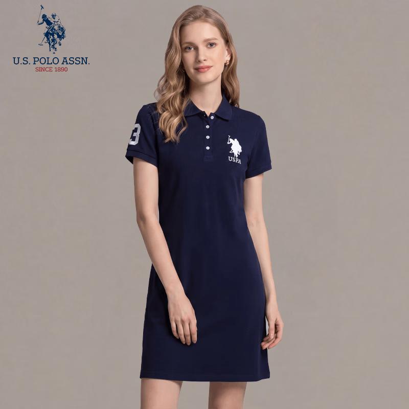 U.S. POLO ASSN. Women's Short Sleeve A-Line Polo Dress
