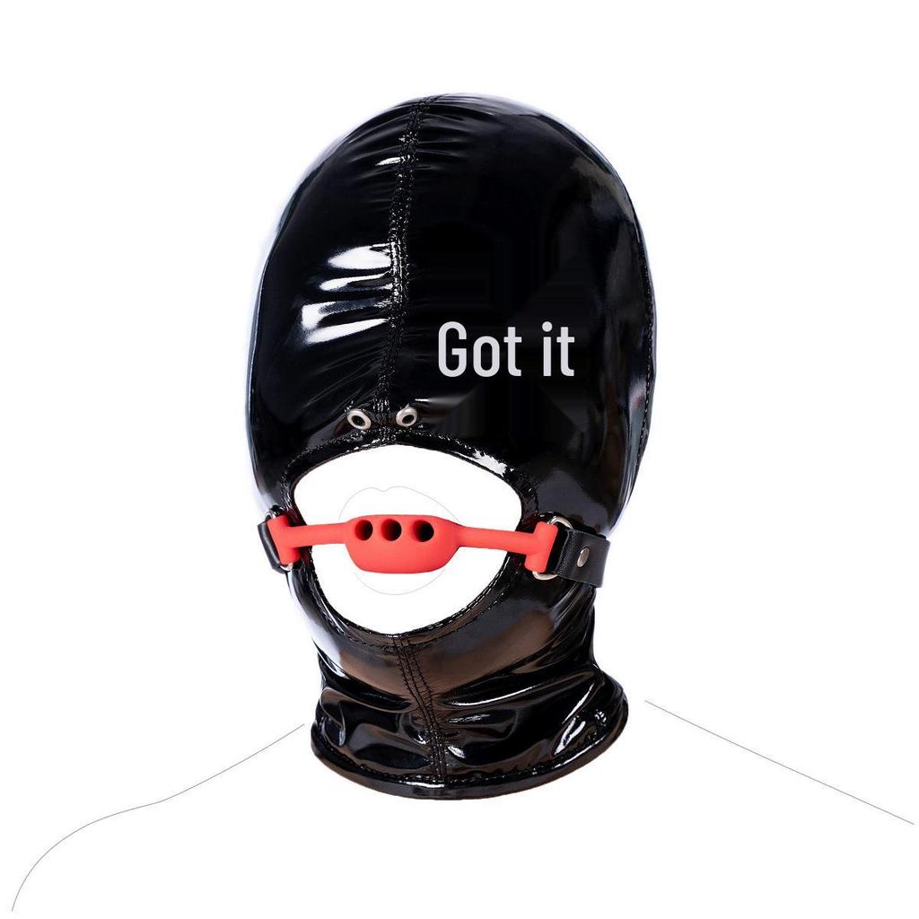 Elastischer Offener Mundknebel und Sexmaske - Helles Licht Weibliches und Männliches Spielzeug