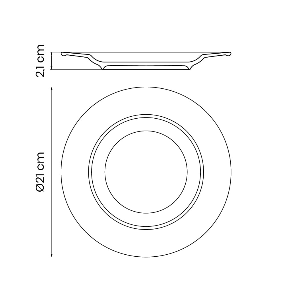 Tramontina Rustico Dessert Pale Spiral Microwave and Dishwasher Made in TRAMONTINA Plate, Green, 21cm, Rimmed, Pattern, Porcelain, Safe, Simple,