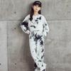 Tie Dye Teen Girls Sports Casual Set Short Autumn Sweatshirt Wide-legged Pants Kids Clothes Set