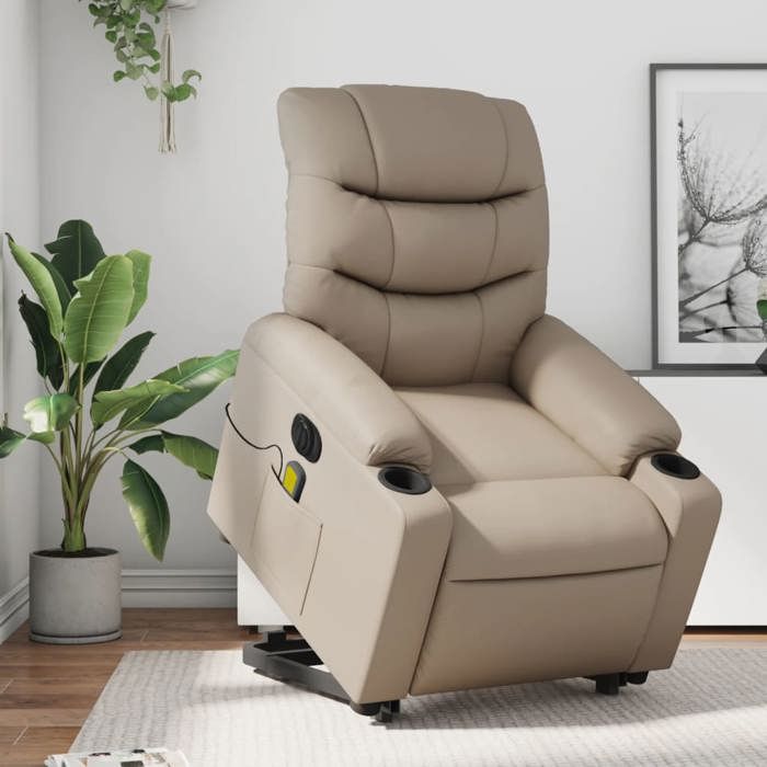 VidaXL Electric Massage Recliner, Relaxation Chair with Adjustable Backrest and Footrest, Salon Seat 3206626