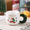 Santa Claus Ceramic Christmas Mug with Lid & Spoon - Cute Cartoon Design