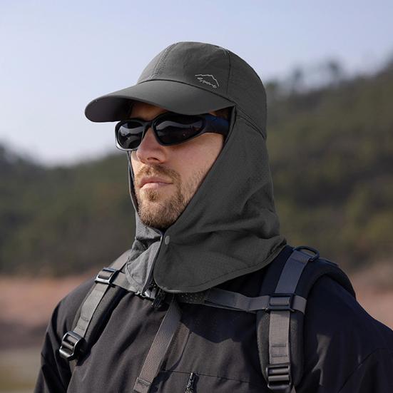 Cappello da Pesca con Design a Scialle Tesa Larga Protezione Solare Cappellino da Baseball Circonferenza Testa Regolabile Cappello da Sole da Trekking Outdoor