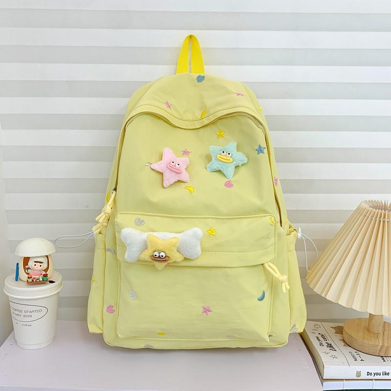 2025 Korean version schoolbag ins niche girl backpack stars cute backpack junior high school student schoolbag female