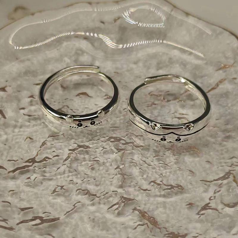 Japanischer Anime Kawaii Chiikawa Paarring Süße Cartoon Kreative Usagi Offener Verstellbarer Fingerring für Freundin Geburtstagsgeschenk