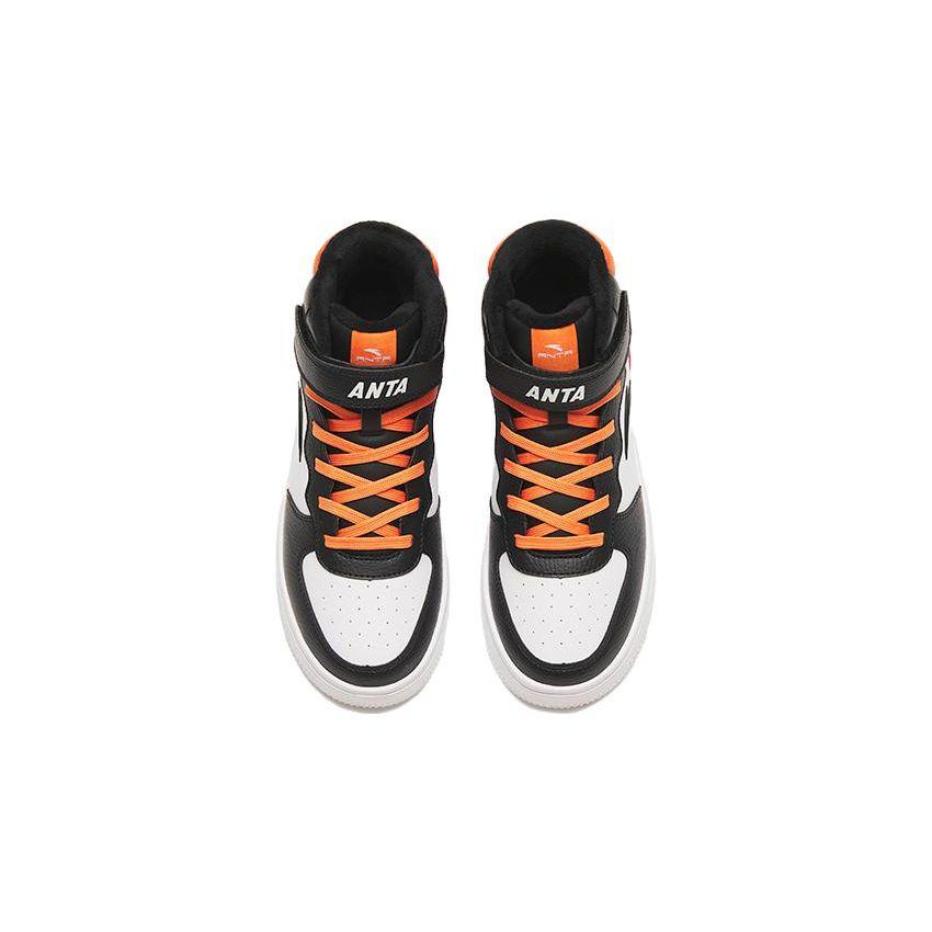 Anta Comfortable Fleece Lined Warm Simple Versatile High Top Sneakers Kids Sneakers Orange White Black A312246932J-3
