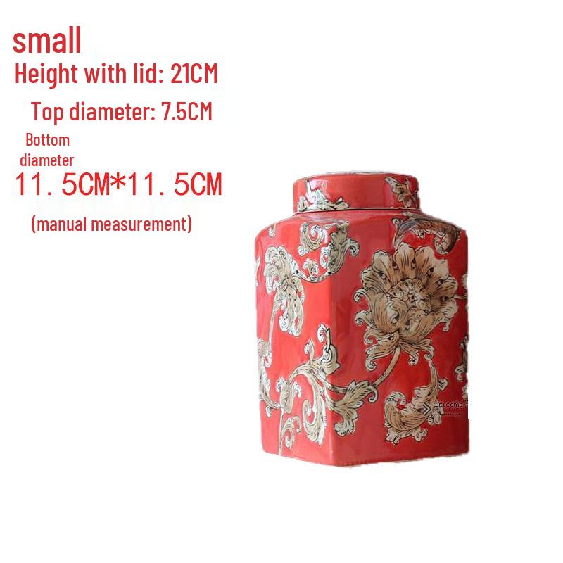Festive Red and Blue Jingdezhen Ceramic Vase - Housewarming/Wedding Celebration Gift