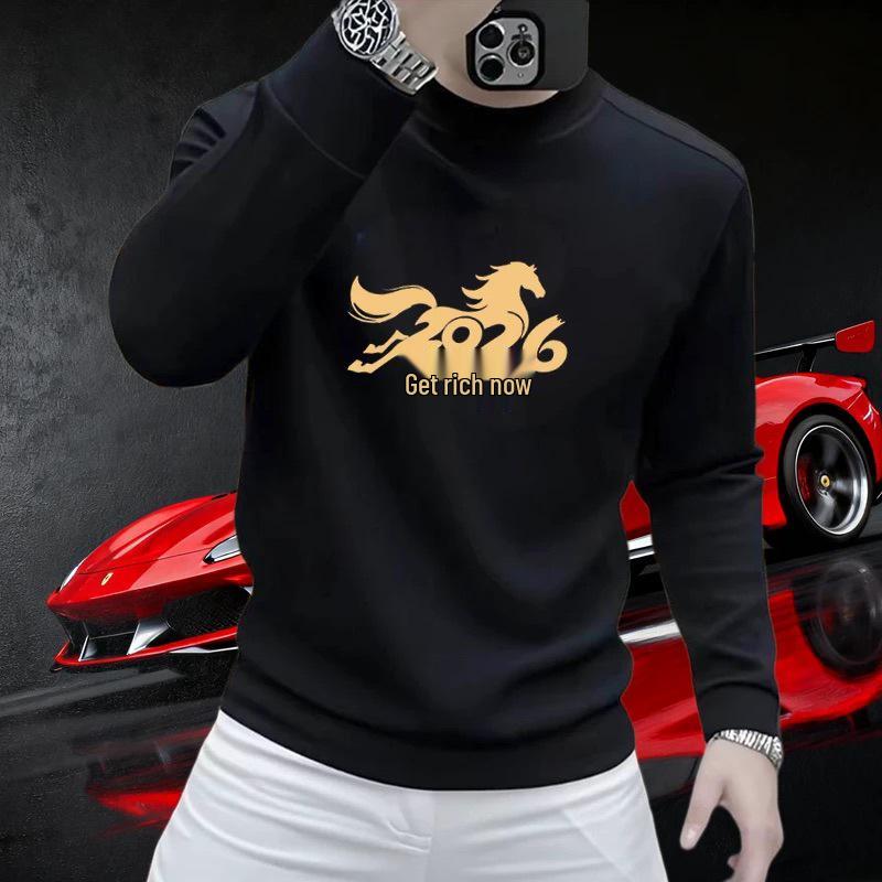 2026 Year of the Horse Men s Red Hoodie - Zodiac New Year Edition, Stylish and Prosperous XL